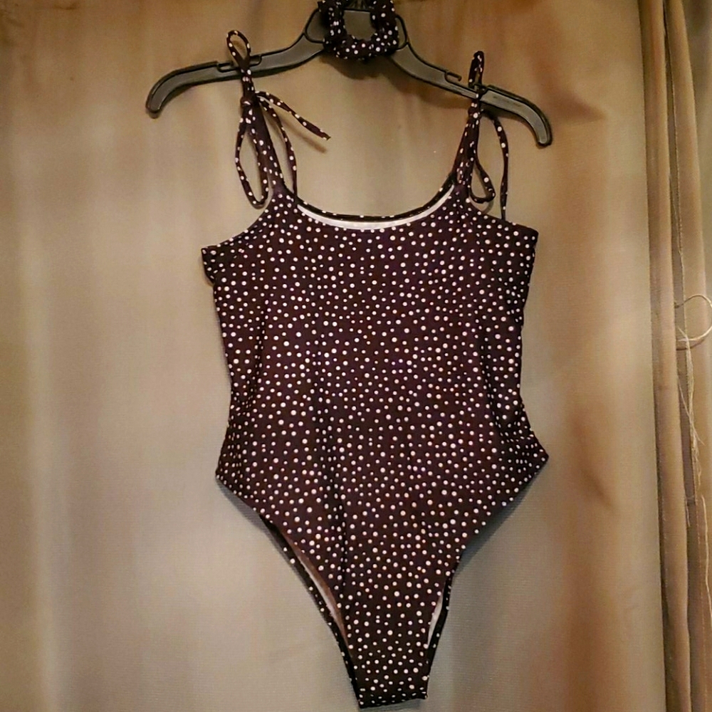 Polka dot one piece suit